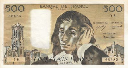 France 500 Francs Pascal - 02-01-1969 - Série T.8