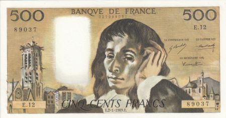 France 500 Francs Pascal - 02-01-1969 Série E.12