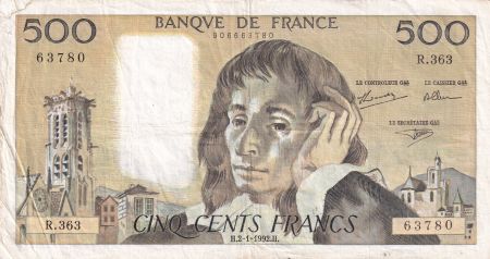 France 500 Francs Pascal - 02-01-1992 - Série R.363