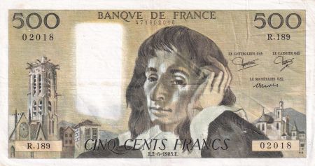 France 500 Francs Pascal - 02-06-1983 - Série R.189