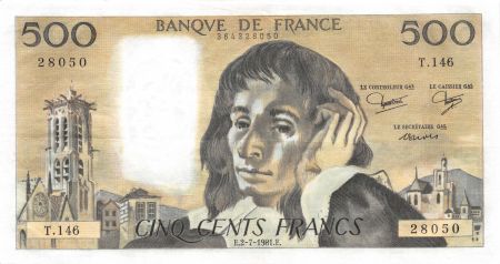 France 500 Francs Pascal - 02-07-1981 - Série T.146 - SUP