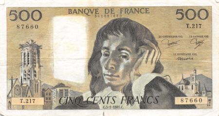 France 500 Francs Pascal - 03-01-1985 Série T.217 - TTB