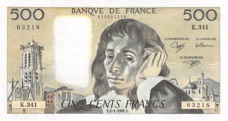France 500 Francs Pascal - 03-01-1991 - Série K.341 - PSUP