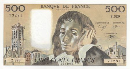 France 500 Francs Pascal - 03-01-1991 - Série Z.329