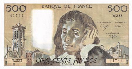 France 500 Francs Pascal - 03-01-1991 Série W.333 - SUP