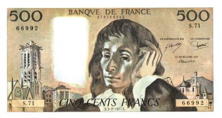 France 500 Francs Pascal - 03-02-1977 - S.71