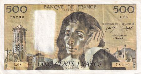 France 500 Francs Pascal - 03-02-1977 - Série L.68 - TTB