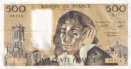 France 500 Francs Pascal - 03-02-1977 - Série X.71 - TTB