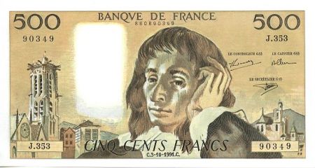 France 500 Francs Pascal - 03-10-1991 - J.353