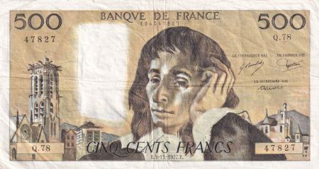 France 500 Francs Pascal - 03-11-1977 - Série Q.78 - TTB