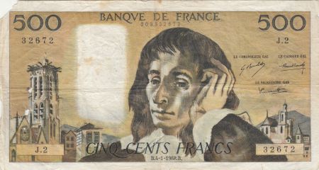 France 500 Francs Pascal - 04-01-1968 - Série J.2