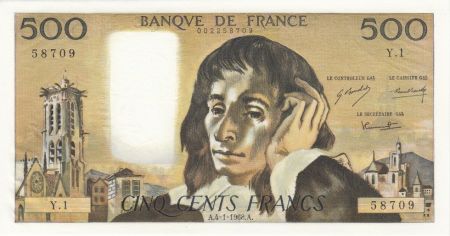 France 500 Francs Pascal - 04-01-1968 Série Y.1