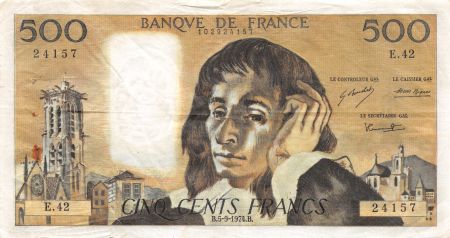 France 500 Francs Pascal - 04-09-1974 Série E.42 - TB+