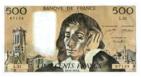 France 500 Francs Pascal - 04-10-1973 - L.31