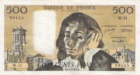 France 500 Francs Pascal - 04-10-1973 - Série W.31 - PTTB
