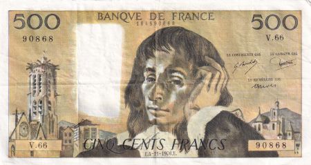 France 500 Francs Pascal - 04-11-1976 - Série V.66 - TTB