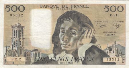 France 500 Francs Pascal - 05-07-1984 - Série E.212