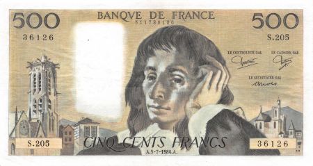 France 500 Francs Pascal - 05-07-1984 - Série S.205 - SUP