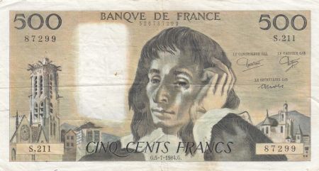 France 500 Francs Pascal - 05-07-1984 - Série S.211