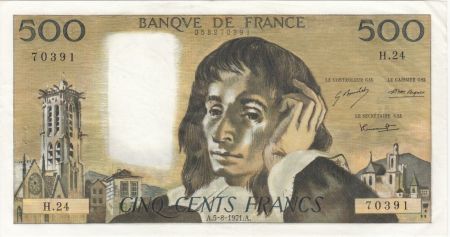 France 500 Francs Pascal - 05-08-1971 Série H.24