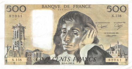 France 500 Francs Pascal - 05-08-1982 - Série N.158 - TTB