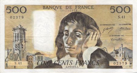 France 500 Francs Pascal - 05-09-1974 - Série S.41 - TB+
