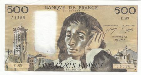 France 500 Francs Pascal - 05-10-1978 - O.89 - NEUF