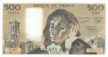 France 500 Francs Pascal - 05-11-1987 - Série X.267
