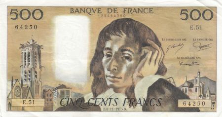 France 500 Francs Pascal - 05-12-1974 Série E.51 - SUP