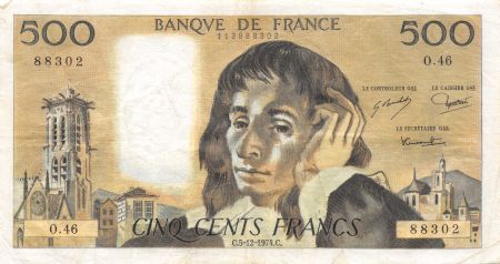 France 500 Francs Pascal - 05-12-1974 Série O.46 - TTB