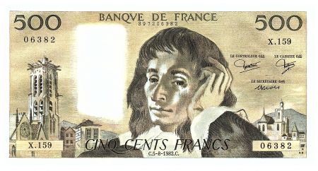 France 500 Francs Pascal - 05.08.1982 - Série X.159 - Fay.71.27