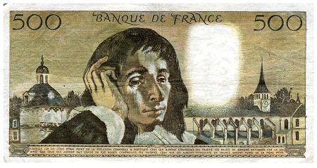 France 500 Francs Pascal - 06-01-1972 - Série B.29 - TTB