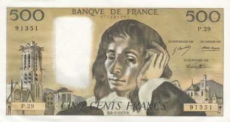 France 500 Francs Pascal - 06-01-1972 - Série P.29