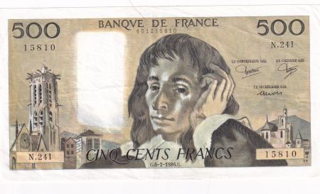 France 500 Francs Pascal - 06-02-1986 - Série N.241