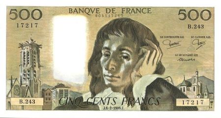 France 500 Francs Pascal - 06-02-1986