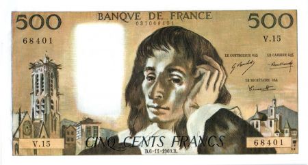 France 500 Francs Pascal - 06-11-1969 -  V.15