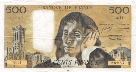 France 500 Francs Pascal - 06-11-1969 Série Q.14 - TB