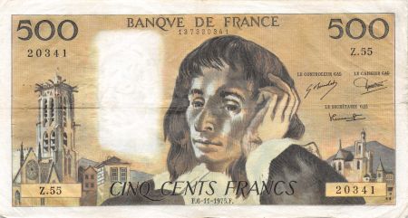France 500 Francs Pascal - 06-11-1975 Série Z.55 - TTB