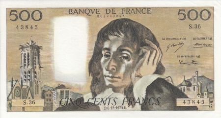 France 500 Francs Pascal - 06/12/1973 -  Série S. 36