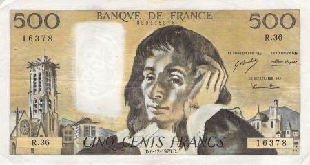 France 500 Francs Pascal - 06-12-1973 - Série R.36 - PTTB