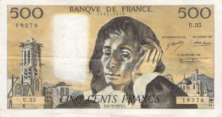 France 500 Francs Pascal - 06-12-1973 - Série U.35 - PTTB