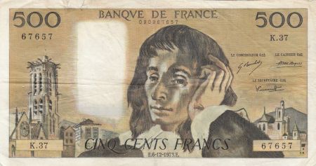 France 500 Francs Pascal - 06-12-1973 Série K.37 - TB+