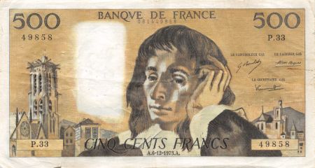 France 500 Francs Pascal - 06-12-1973 Série P.33 - TTB