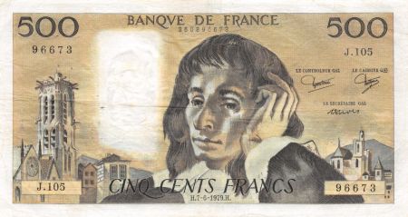 France 500 Francs Pascal - 07-06-1979 - Série J.105 - TTB