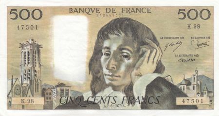 France 500 Francs Pascal - 07-06-1979 - Série K.98