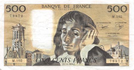 France 500 Francs Pascal - 07-06-1979 Série M.102 - TTB