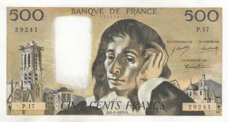 France 500 Francs Pascal - 08-01-1970 - Série P.17