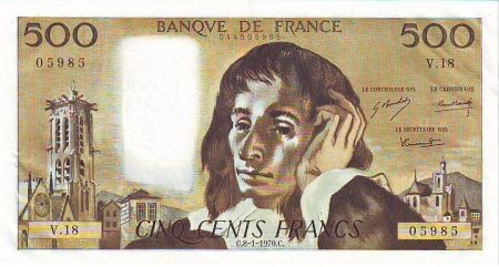 France 500 Francs Pascal - 08-01-1970 - V.18