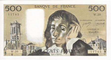 France 500 Francs Pascal - 08-01-1970