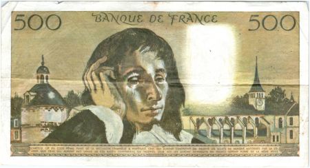 France 500 Francs Pascal - 08-01-1970 Série Y.16 - TB+